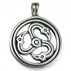 EAGLE TRISKELE, silver pendant
