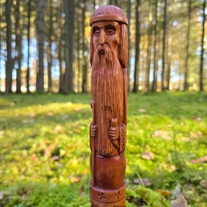 VELES, Slavic God of the Forest, carved statue