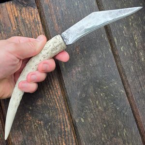 Ulfhednar, forged knife, engraved handle