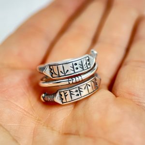 Wealth - Viking silver rune ring, Ag 925