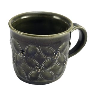 TASSE À EXPRESSO VERTE PLUS GRANDE AVEC SOUCOUPE
