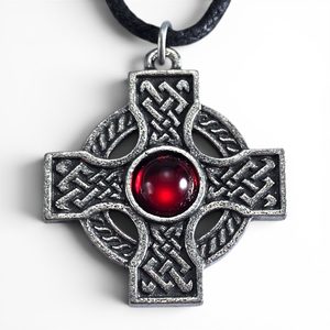 Pendant Celtic cross, red
