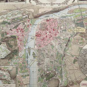 Prag, historische Karte, Büttenpapier