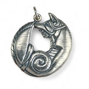 Renard celtique, pendentif argent