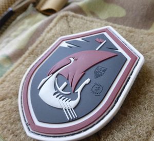 DRAKKAR DRAGON SHIP AT NIGHT, 3D velcro patch