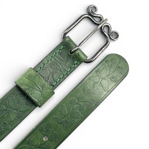 Pommes de pin, ceinture en cuir, forestier, boucle forgée