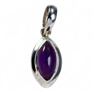 Cat's eye, silver pendant, amethyst Ag 925/1000
