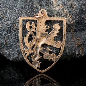 CZECH LION, Bohemia, bronze pendant