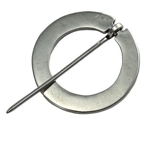 MEDIEVAL BROOCH, year 1300, Lombard script, silver 925/1000,13g