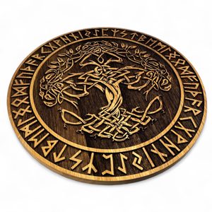 TREE OF LIFE - RUNES Wall Decoration 45cm Oak