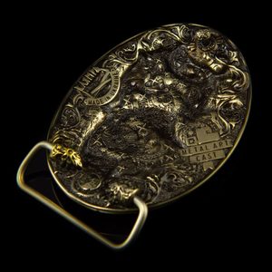 Taurus bull, belt buckle, brass