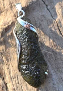 ATRIA, Czech Moldavite Sterling Silver Pendant