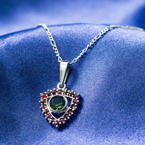 CENTAURI, MOLDAVITE, GARNET, SILVER PENDANT - PENDANTS{% if kategorie.adresa_nazvy[0] != zbozi.kategorie.nazev %} - SILVER JEWELLERY{% endif %}