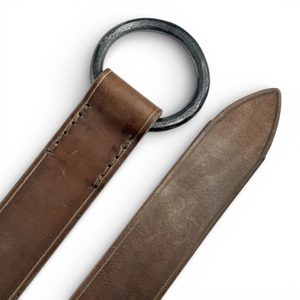 ALBAN, leather belt with forged buckle