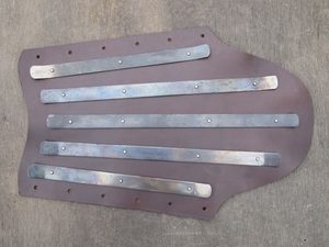 Leather Greaves with Steel Strips, price for the pair