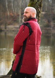 Gambeson with detachable sleeves, burgundy red - black