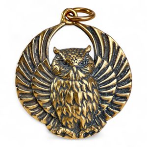 Owl, antique pendant, bronze