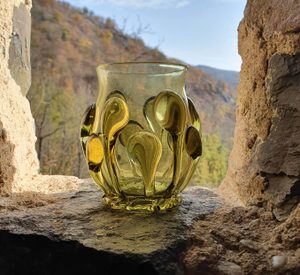 MEDIEVAL GOBLET - BOHEMIA, green forest glass