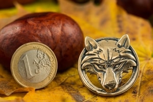 WOLF, concho pour cuir, bronze