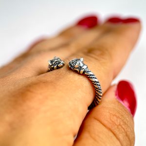 Chat Celtique, bague en argent