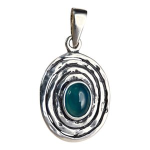 AQUARIUS, sterling silver pendant, blue chalcedony