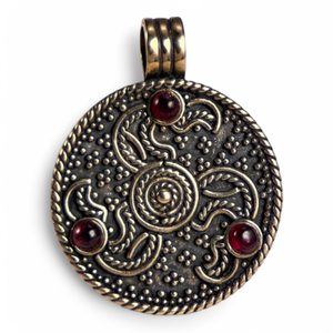 Anglo-Saxon Pendant, eagle heads, England, bronze