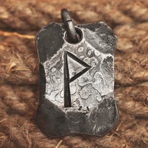 WUNJO, forged iron rune pendentif, Fer, forgé, pendentif