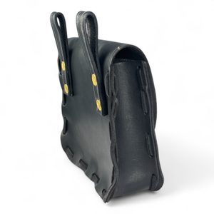 LEATHER HISTORICAL BELT BAG, antler, black
