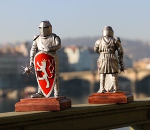Medieval knight of Bohemia, tin figure