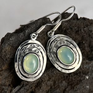 AQUARIUS, sterling silver earrings, blue chalcedony