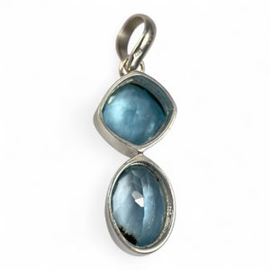 KRYPTONITE, luxury silver pendant, blue topaz, Ag 925/1000