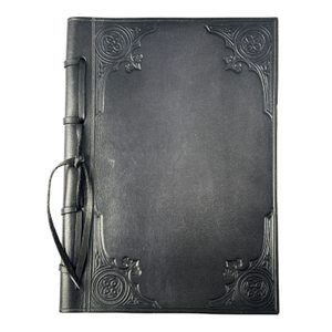 Leather customized notebook, unlined, black