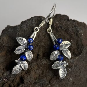 Blueberries, Earrings, silver