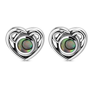 Celtic heart, silver earrings, pearl 925/1000