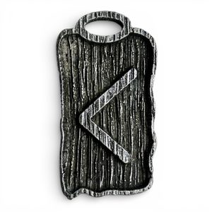 Kenaz - Pendentif Rune, Zinc