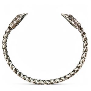 Corbeau Viking, art Mammen, bracelet, argent sterling