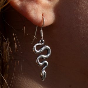 SNAKE, silver earrings Ag 925