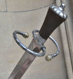 KATZBALGER, RENAISSANCE ARMING SWORD, DECORATED BY BRASS - FALCHIONS, SCOTLAND, OTHER SWORDS{% if kategorie.adresa_nazvy[0] != zbozi.kategorie.nazev %} - WEAPONS - SWORDS, AXES, KNIVES{% endif %}