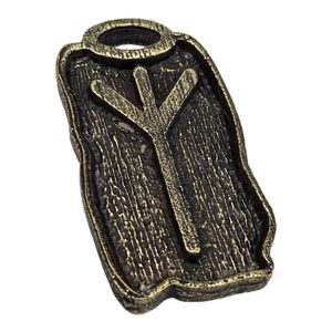 ALGIZ - amulette runique, zinc vieux laiton