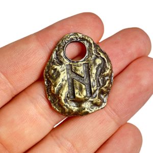 HAGALAZ - runic amulet, old brass