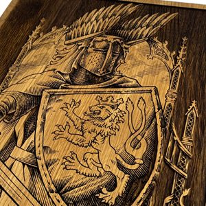 King Premysl Otakar II of Bohemia, wood 32x44 cm