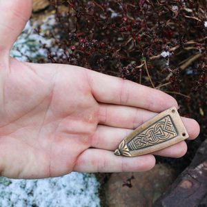 VIKING STRAP END - zinc, ant. brass
