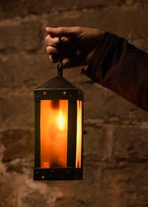 Medieval outdoor lantern with horn windows