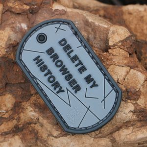 DELETE MY BROWSER HISTORY DOG TAG RUBBER PATCH - PATCHES MILITAIRES{% if kategorie.adresa_nazvy[0] != zbozi.kategorie.nazev %} - BUSHCRAFT{% endif %}