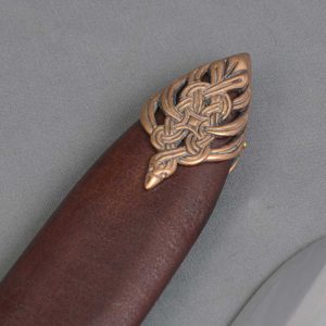 Viking sword, type D with leather scabbard