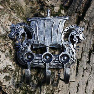 DRAKKAR - Navire viking, crochets forgés / porte-clés