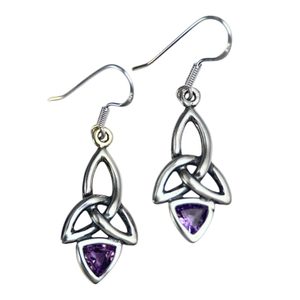 KIRA, earrings, silver and amethyst
