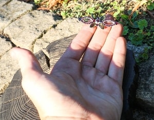 AURA, SILVER BROOCH, MOLDAVITE, GARNET - MOLDAVITES, CZECH{% if kategorie.adresa_nazvy[0] != zbozi.kategorie.nazev %} - SILVER JEWELLERY{% endif %}