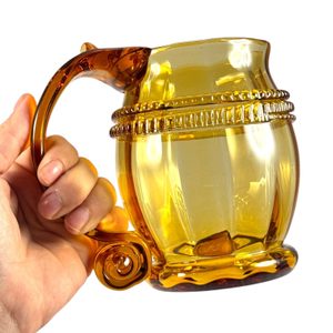 Historical pint glass, amber