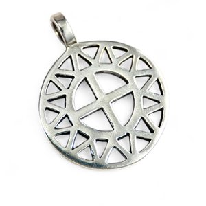SUN and CROSS, silver pendant